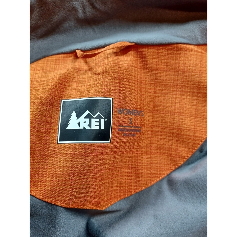 REI MADRONA Orange‎ Plaid Waterproof  Hooded Jacket Women's S - Picture 6 of 13
